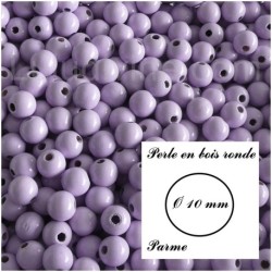 Perle en bois ronde Ø 10 mm
