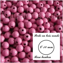 Perle en bois ronde Ø 10 mm