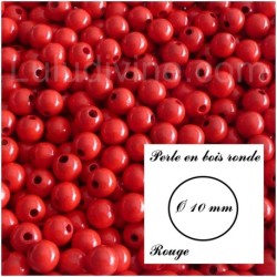 Perle en bois ronde Ø 10 mm