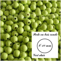 Perle en bois ronde Ø 10 mm