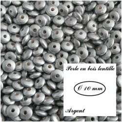 Perle en bois Lentille 10/5 mm 
