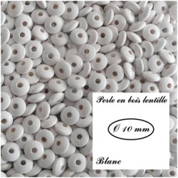 Perle en bois Lentille 10/5 mm 