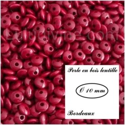 Perle en bois Lentille 10/5 mm 