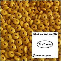 Perle en bois Lentille 10/5 mm 