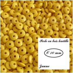 Perle en bois Lentille 10/5 mm 