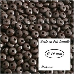 Perle en bois Lentille 10/5 mm 