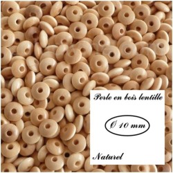 Perle en bois Lentille 10/5 mm 