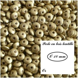 Perle en bois Lentille 10/5 mm 
