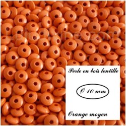 Perle en bois Lentille 10/5 mm 