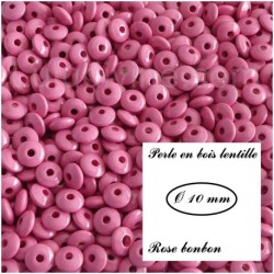 Perle en bois Lentille 10/5 mm 