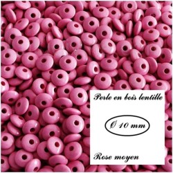 Perle en bois Lentille 10/5 mm 