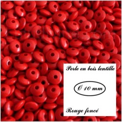 Perle en bois Lentille 10/5 mm 