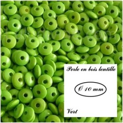 Perle en bois Lentille 10/5 mm 