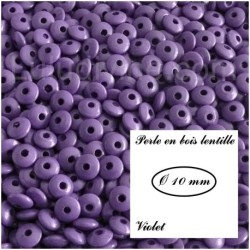 Perle en bois Lentille 10/5 mm 