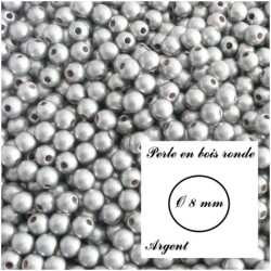 Perle en bois ronde Ø 8 mm