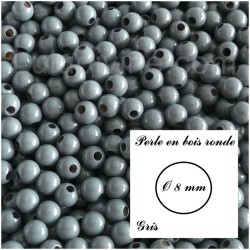 Perle en bois ronde Ø 8 mm 2