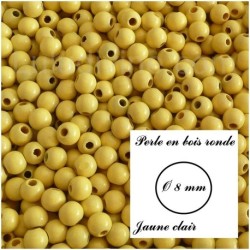 Perle en bois ronde Ø 8 mm