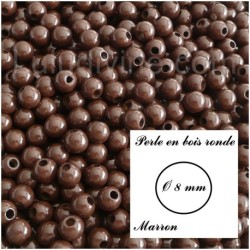 Perle en bois ronde Ø 8 mm
