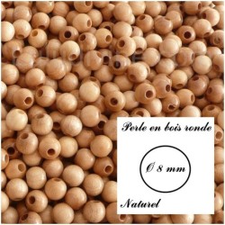 Perle en bois ronde Ø 8 mm