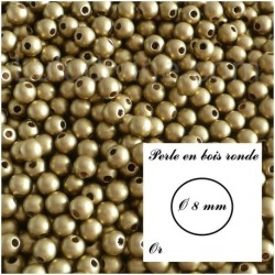 Perle en bois ronde Ø 8 mm