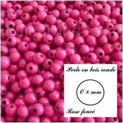 Perle en bois ronde Ø 8 mm