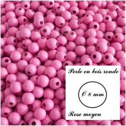 Perle en bois ronde Ø 8 mm