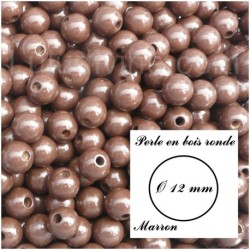 Perle en bois ronde Ø 12 mm