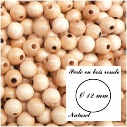 Perle en bois ronde Ø 12 mm