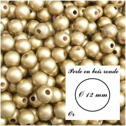 Perle en bois ronde Ø 12 mm