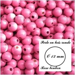 Perle en bois ronde Ø 12 mm