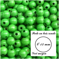 Perle en bois ronde Ø 12 mm