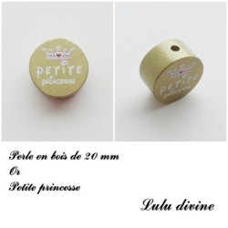 Perle en bois de 20 mm, Perle en bois, Petite princesse
