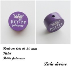 Perle en bois de 20 mm, Perle en bois, Petite princesse